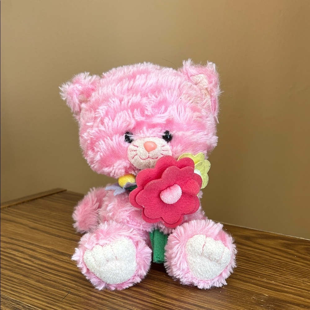 AURORA MILLY PINK CAT SOFT TOY, SITTING 8 inches